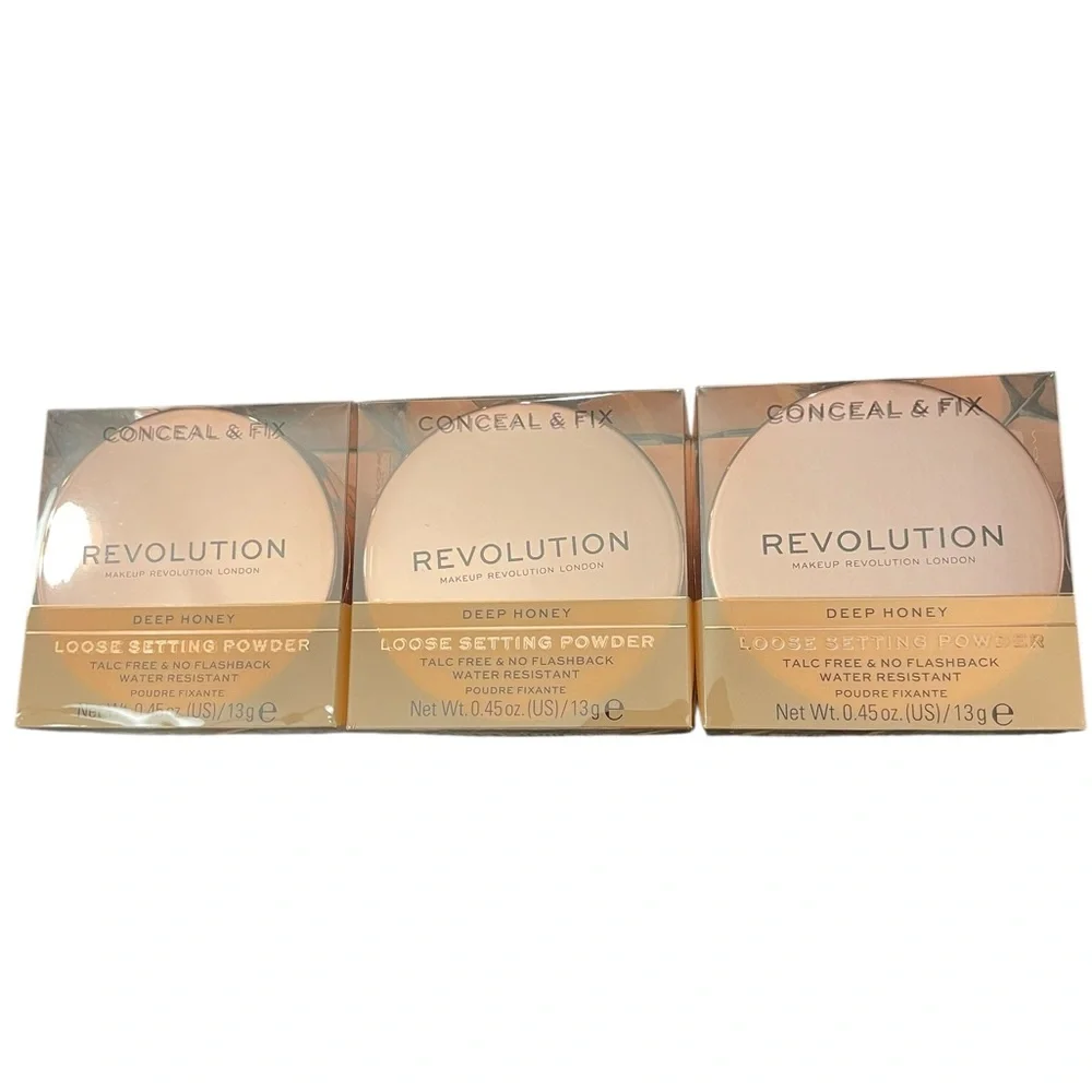 REVOLUTION Conceal & Fix Loose Setting Powder Deep Honey Water Resistant‎ NEW
